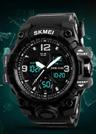 Мужские наручные армейские часы skmei 1155 камуфляж спортивные военные4 фото