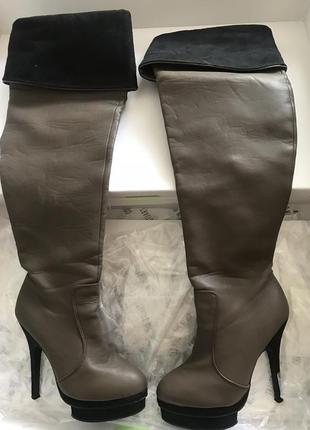 Коричневые высокие осенне-весенние сапоги colin stuart 37р