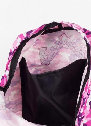 Модний рюкзак сумка шкільний, жіночий, для дівчинки підлітка рожевий камуфляж5 фото