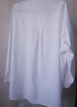 Бавовняна білосніжна сорочка вільний крій xknt3 фото