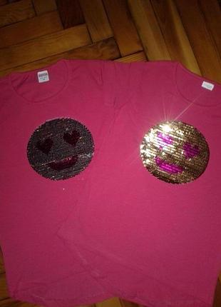Дуже красива футболка-туніка,паєтки-перевертиш для дівчинки 8-12р., туреччина..