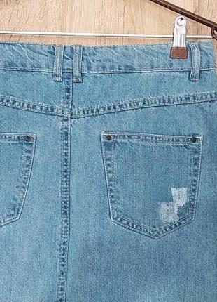 Стильная джинсовая юбка карандаш юбочка спідниця размер 44-464 фото