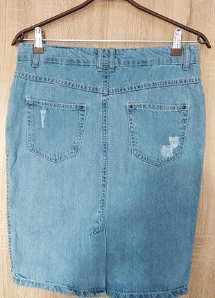 Стильная джинсовая юбка карандаш юбочка спідниця размер 44-463 фото