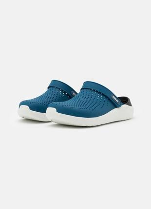 Крокс лайтрайд клог голубі з чорним crocs literide clog vivid blue/almost white4 фото