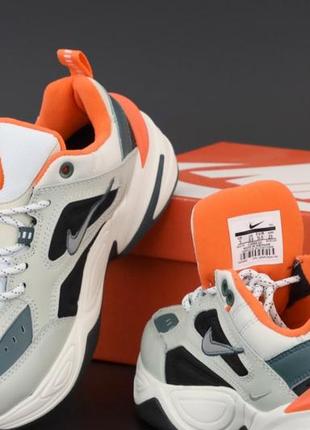 Женские кроссовки nike m2k tekno grey orange 36-37-386 фото