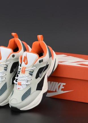 Женские кроссовки nike m2k tekno grey orange 36-37-38