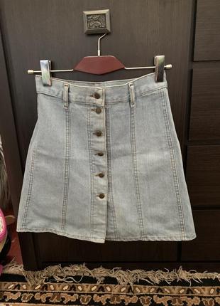 Спідниця джинсова , розмір s (талія 67-68 )