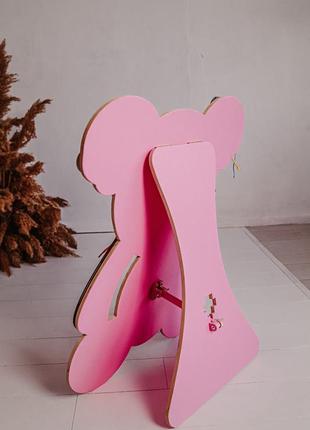 Дошка бизиборд рожевого кольору 75х62х10см коала для дівчинки. бизиборд4 фото
