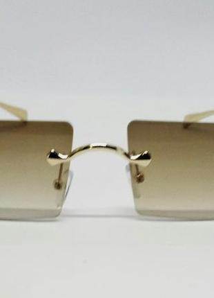 Стильные солнцезащитные очки унисекс в стиле chrome hearts коричневый градиент узкие2 фото