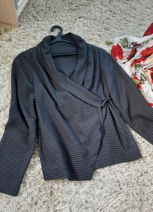 Шикарная блуза на запах шерсть/вискоза/лён, р. 40-423 фото