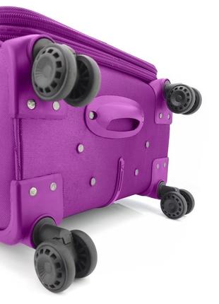 Дорожный средний чемодан three birds m на 4 колесах фиолетовый металлик хамелеон9 фото