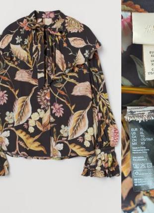 Широка блуза з влротником -оборками h&m ,xl , 175/116 cm