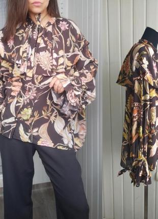 Широка блуза з воротником -оборками h&m ,xl , 175/116 cm4 фото