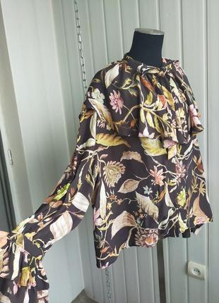 Широка блуза з воротником -оборками h&m ,xl , 175/116 cm5 фото