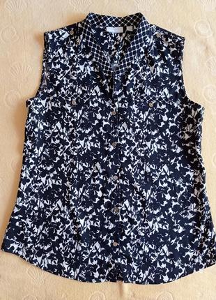 Блуза кофточка шелковая  new york & company без рукавов, размер 48-50 l2 фото