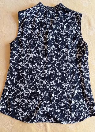 Блуза кофточка шелковая  new york & company без рукавов, размер 48-50 l4 фото
