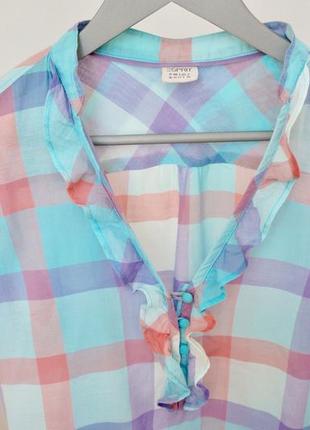 Блуза сорочка бавовна з коротким рукавом/рубашка блуза с коротким рукавом на  лето esprit размер м3 фото