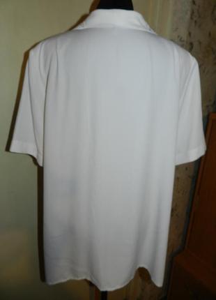 Чудова,офісна,чепурна,біла блузка з мереживним комірцем,великого розміру4 фото