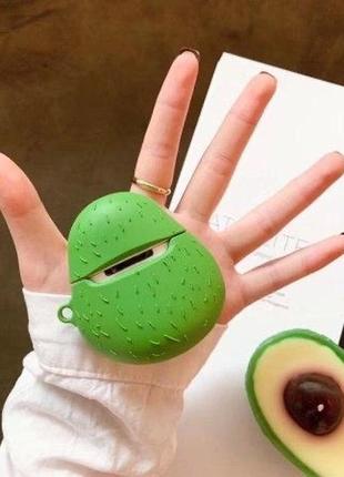 Силіконовий чохол alitek для навушників apple airpods 1 / 2 smile avocado4 фото