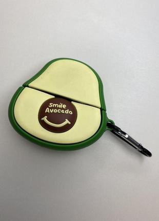 Силиконовый чехол alitek для наушников apple airpods 1 / 2 smile avocado5 фото