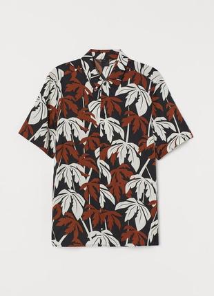 H&m сорочка в принт "пальми 🌴" 100% лиоцелл8 фото