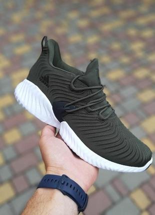 Мужские летние кроссовки adidas alphabounce хаки модные весение кроссовки адидас альфабаунс