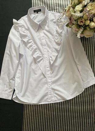 Рубашка белая рубашка блузка рубашка с рюшами стильная рубашка