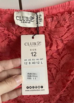 Club 12 l новая коралловая кружевная трикотажная блуза кофточка со спущенными плечами5 фото