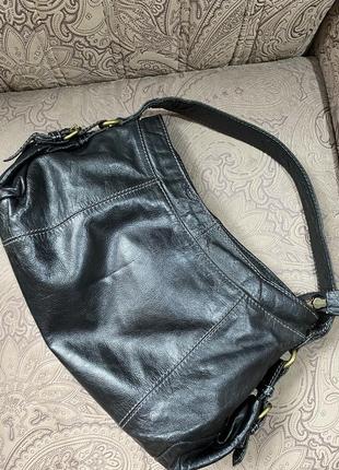 Брэндовая кожаная маленькая сумочка багет2 фото