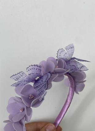 Венок віночок лавандовий фиолетовый с бабочками метеликами4 фото