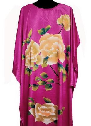 Шелковое платье кимоно розы
