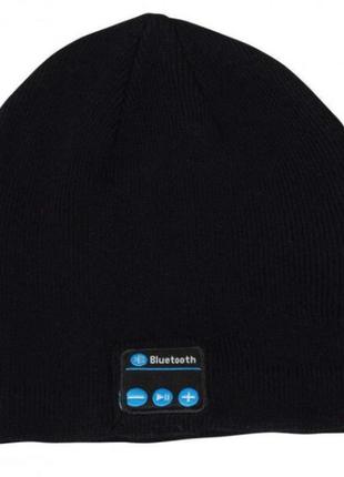 Портативна колонка шапка з навушниками bluetooth sps hat bt true. колір: чорний