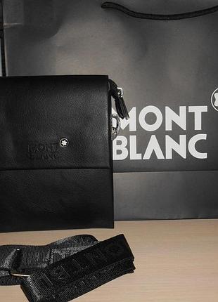Сумка чоловіча mont blanc, шкіра, італія
