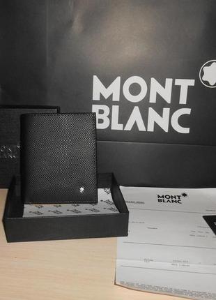 Чоловічий гаманець, портмоне, гаманець mont blanc, шкіра, італія