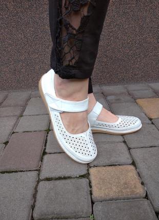Туфли женские летние белые4 фото