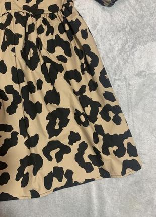 F&f коттоновое міні сукня вільного крою з об'ємними рукавами4 фото