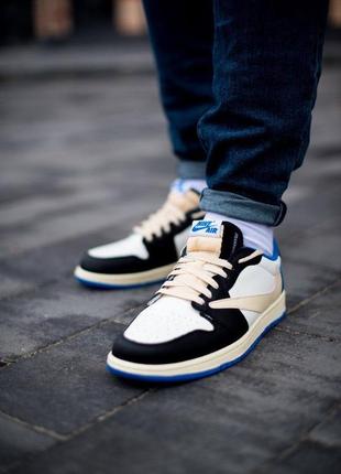 Кросівки чоловічі nike air jordan 1 low travis scott x fragment/ кроссовки мужские найк аир джордан трэвис скотт