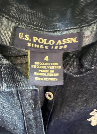 Джинсовое платье u.s. polo assn девочка 4 года оригинал6 фото