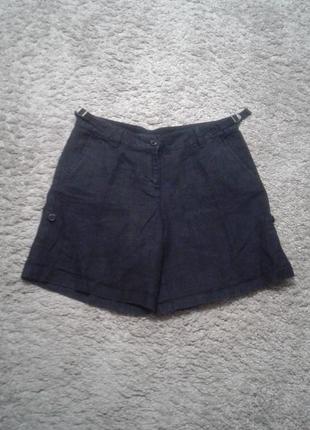 100% льон! чорні шорти marks&spenser, 10 р..