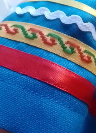 Спідничка святкова блакитна для дівчинки до вишиванки до українського костюма. 104-1163 фото