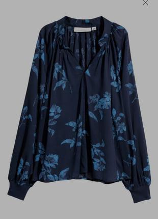 Воздушная блуза в цветах 100%- модал h&m+  м/l1 фото