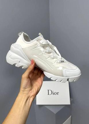 Шикарні жіночі кросівки в стилі dior d-connect white білі