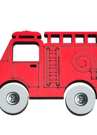 Заготівля для бізіборду маленька червона пожежна машина 9х6 см із фанери