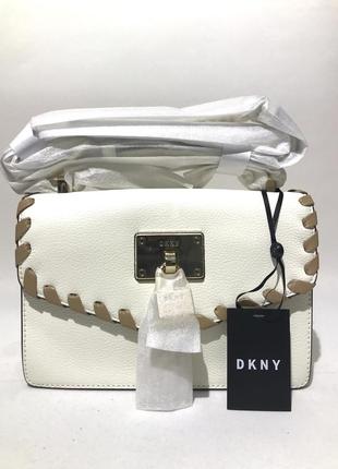 Сумка кожаная dkny elissa flap shoulder bag r023uc81 оригинал leather8 фото