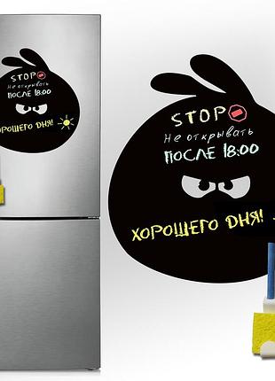 Магнитно-грифельная (меловая) доска на холодильник angry birds размер 40х43 см