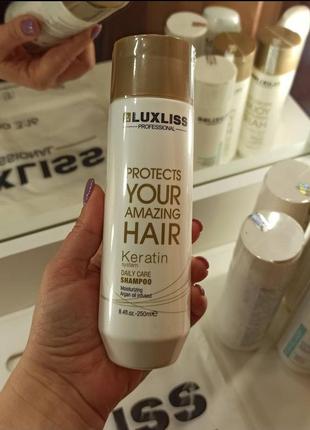 Шампунь для волосся luxliss keratin smoothing daily shampoo 250ml1 фото