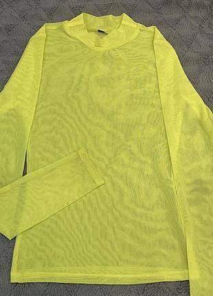 Кофта сеточка, топ сетка с длинными рукавами, яркий топ лонгслив водолазка