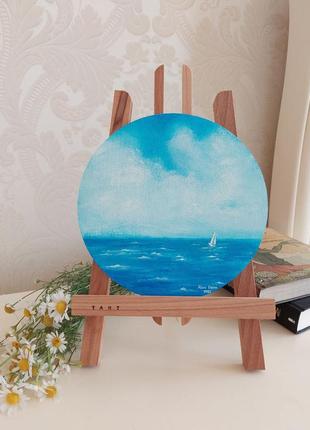 Інтер'єрна картина «одинак», картина море та кораблик, художня мініатюра