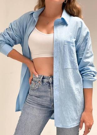 Рубашка хлопок жатка 42-52 р-р