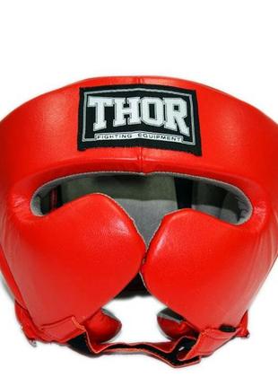 Шлем для бокса thor 716 m /кожа / красный